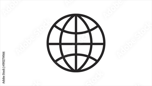Simple black globe icon on white background.