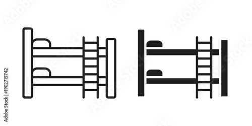 Bunk bed icon. Vector linear icon collection. Vector EPS10
