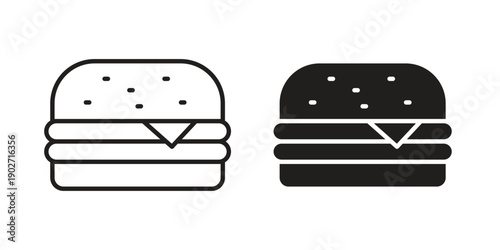 Cheese burger icon. Vector linear icon collection. Vector EPS10