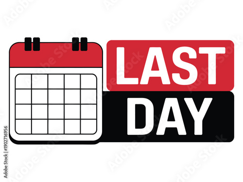 A calendar icon with a red and black banner indicating the last day of an event or deadline.