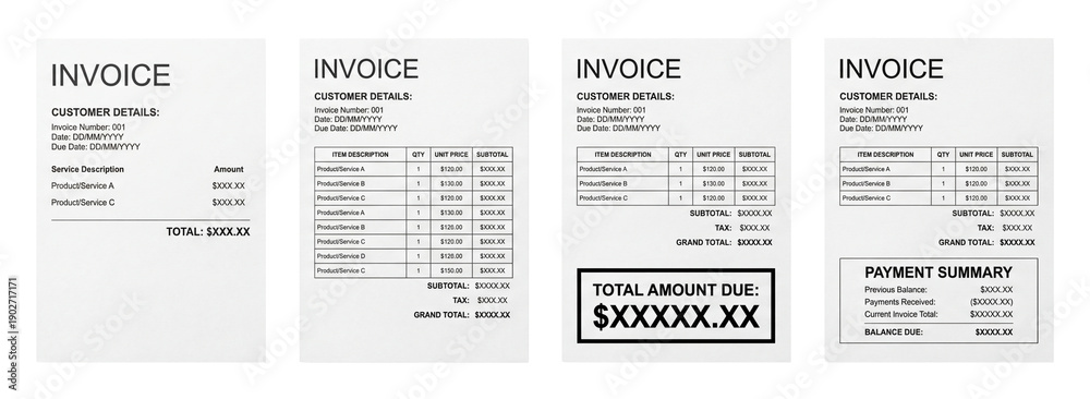 Naklejka premium Customer invoice set.