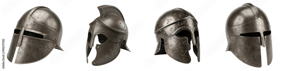 Ταπετσαρία Set and Collection of Ancient Spartan and Medieval Helmets, Antique Bronze Warri