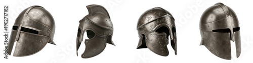 Photos Set and Collection of Ancient Spartan and Medieval Helmets, Antique Bronze Warri