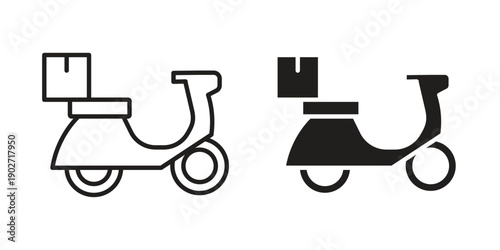 Delivery scooter icon. Vector linear icon collection. Vector EPS10