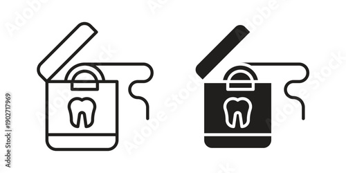 Dental floss icon. Vector linear icon collection. Vector EPS10