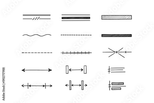Snap alignment spacing separator plane cue distance image vector line icon generation