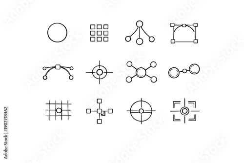 Node image icon connection anchor grid generation junction dot point simple vector