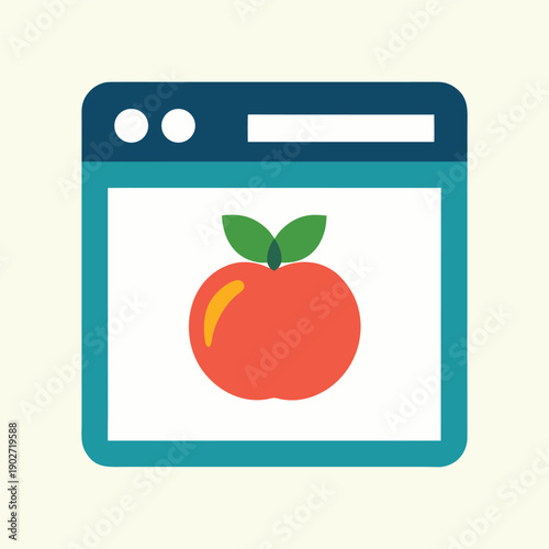A browser window displaying an image of a peach
