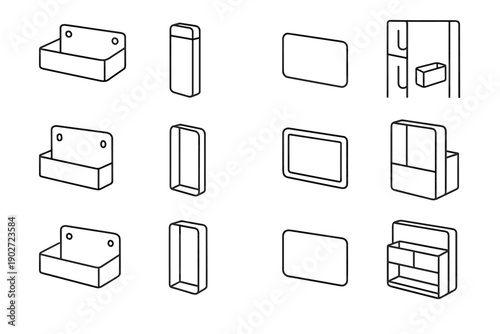 Fridge vector container side aesthetic icon functional plate magnetic organizers minimal magnet