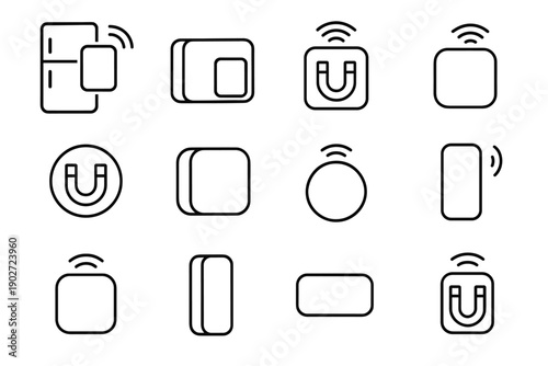 Simple shape lightweight plate language icon fridge vector magnet iot design integrated