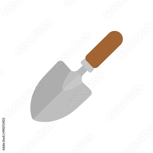 Garden trowel with wooden handle for planting flowers