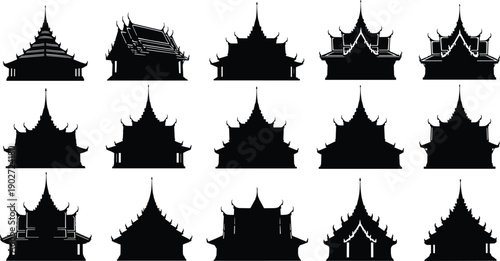 temple, pagoda, silhouette, asian, architecture, oriental, building, culture, traditional, heritage, religion, historic, roof, design, landmark, asian temple, pagoda silhouette, oriental architecture,