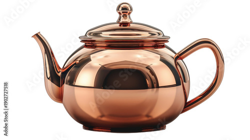 Old clay ceramic teapot isolated on a white background for traditional tea drinking