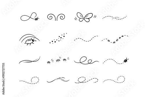 Image icon smooth scuttle simple gentle loop flick insect generation soft path