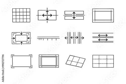 Simple padding composition generation divider layout plane marker vector icon image artboard