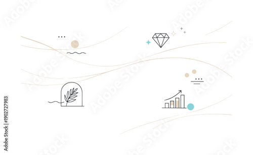 Elegant Minimalist Design. Soft premium background design. Subtle curves and minimal abstract elements forming a clean luxury texture. Quiet confident mood