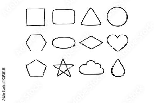 Simple vector organic outline generation rectangle line fundamental icon boundary image essential