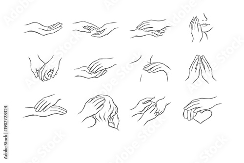 Human icon pencil curve contour stroke authentic manual hand natural vector touch