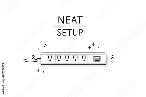 Minimalist power strip design with multiple outlets for neat setup