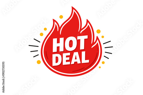 Hot deal flame icon for discounts and promotions