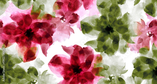 Watercolor flowers pattern. Seamless hand draw floral pattern.