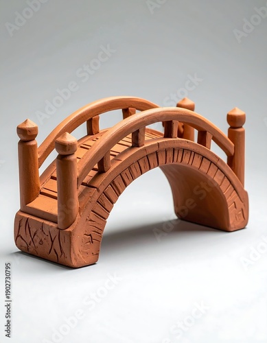 Miniature Wooden Bridge - A Charming Garden Ornament.