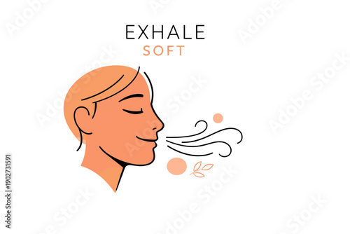 Calm breathing exercise illustration with abstract design