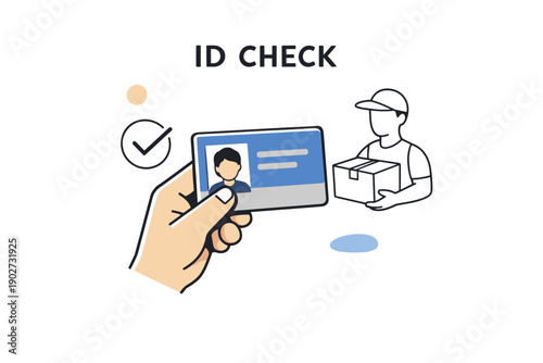 Id verification for delivery with male courier and customer identification