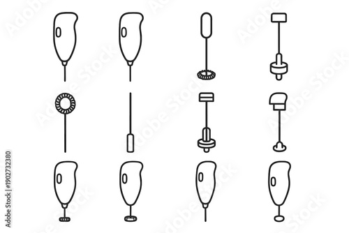 Internal accessory stem vector icon icons rotational electric lightweight detachable collar frother