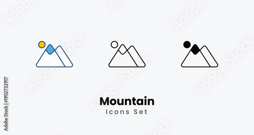 Mountain icons vector set stock illustration