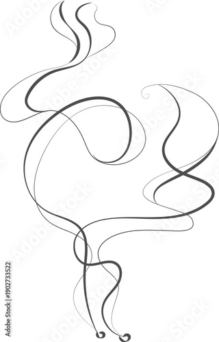 Hand drawn aroma trail. Smoke or steam lines