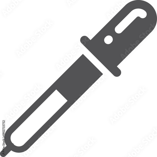 Pipette black icon. Eyedropper symbol. Medical glyph