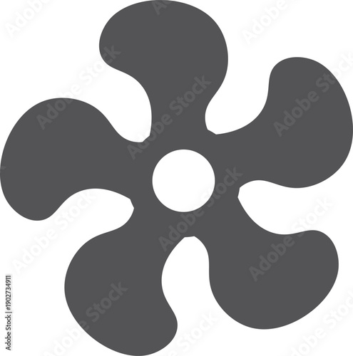 Fan blades black icon. Rotating cooler symbol