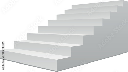 Up stairs white pedestal. Showcase render mockup