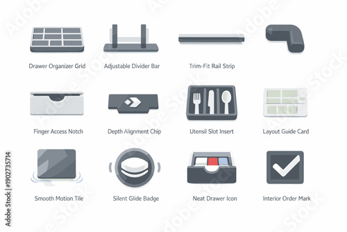 Drawer simple pad generation order tile icon depth interior strip image guide