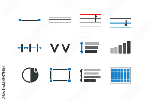 Spacing vector image typography generation flow icon descender guide arrows text simple