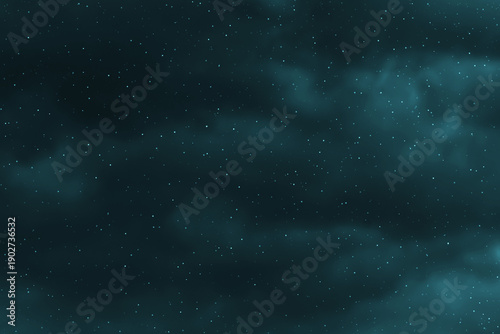 Stars in the night. Dark blue green galaxy space. Glowing stars in space. New Year, Christmas and Celebration background concept.