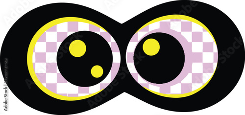 Two cartoon large eyes. Googly eyes. vector illustration icon. 