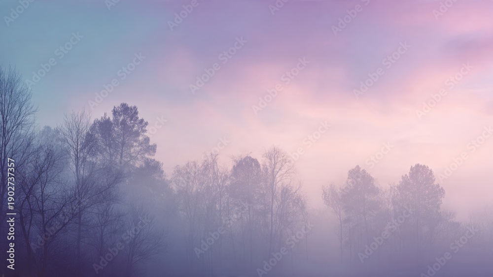 Obraz premium Misty Forest at Sunrise
