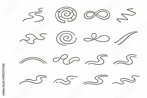 Simple icon line image generation trace sweep route vector sidewalk path gentle