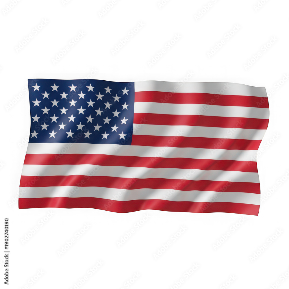 Fototapeta premium Waving american flag with stars and stripes
