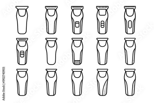 Trimmer shading contour tilt corner mesh fine line vector cordless icon tile