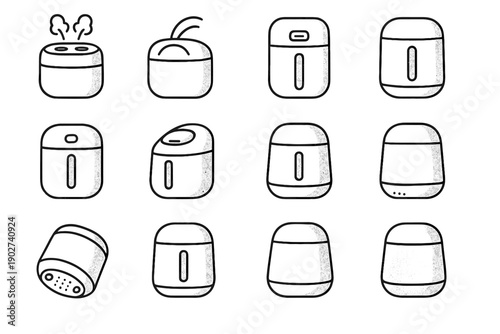 Contour humidifier vent icons crest vector arc icon slab curve usb seam