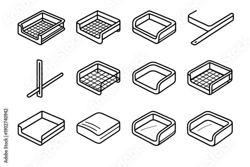 Ridge drawer crest grip guide curve shading vector modern contour icon