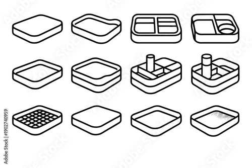 Patch crest stackable bottle shading ridge vector line vanity panel stripe icons