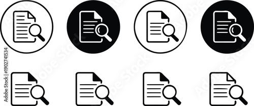 document review icon bundle simple line and solid ui symbols