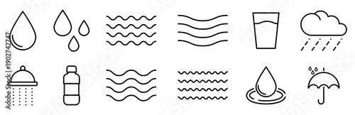 Water icon set