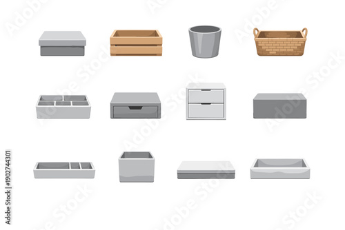 Slab storage icon generic module image vector compartment box generation simple flat