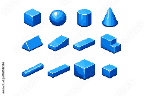 Block mass sphere solid vector icon slab bar cube pixel
