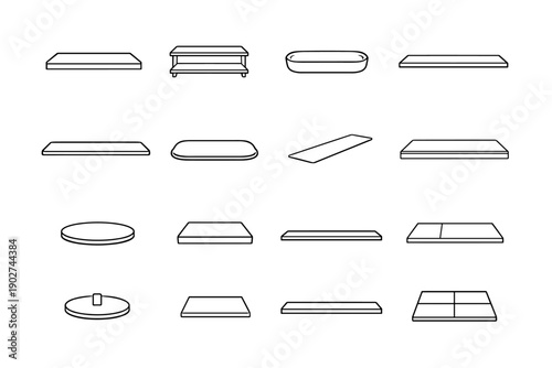 Vector generation hallway outlined storage top simple tile lid icon stand surface
